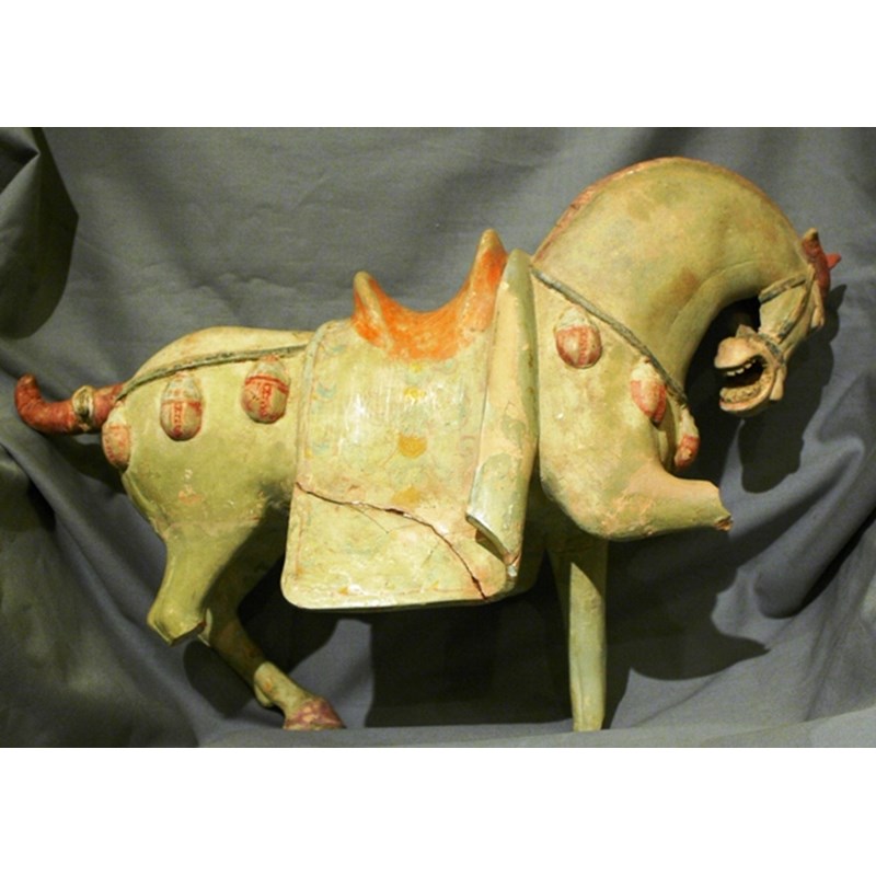 Cavallo cinese in Terracotta dipinta