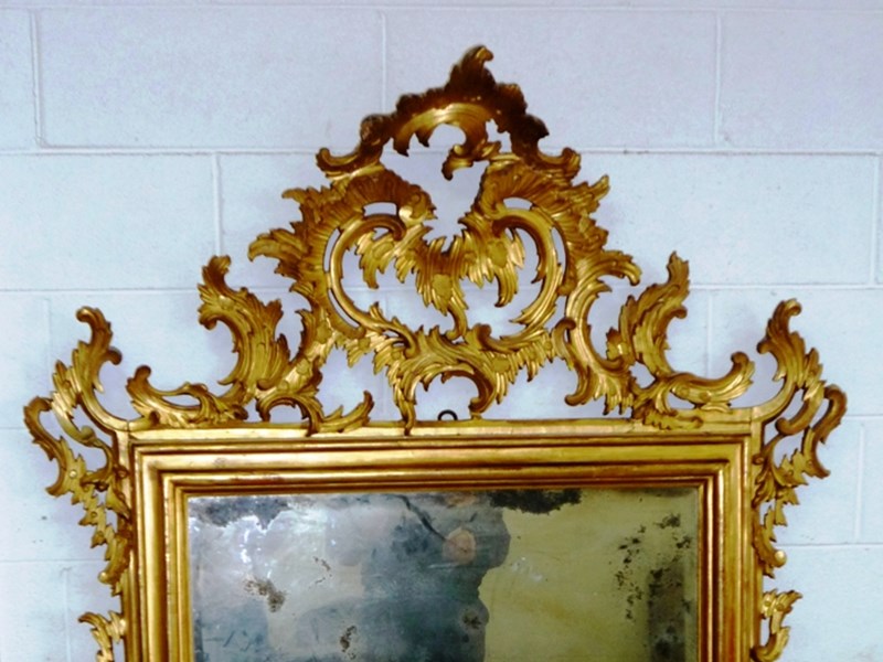 Specchio L XV in legno intagliato