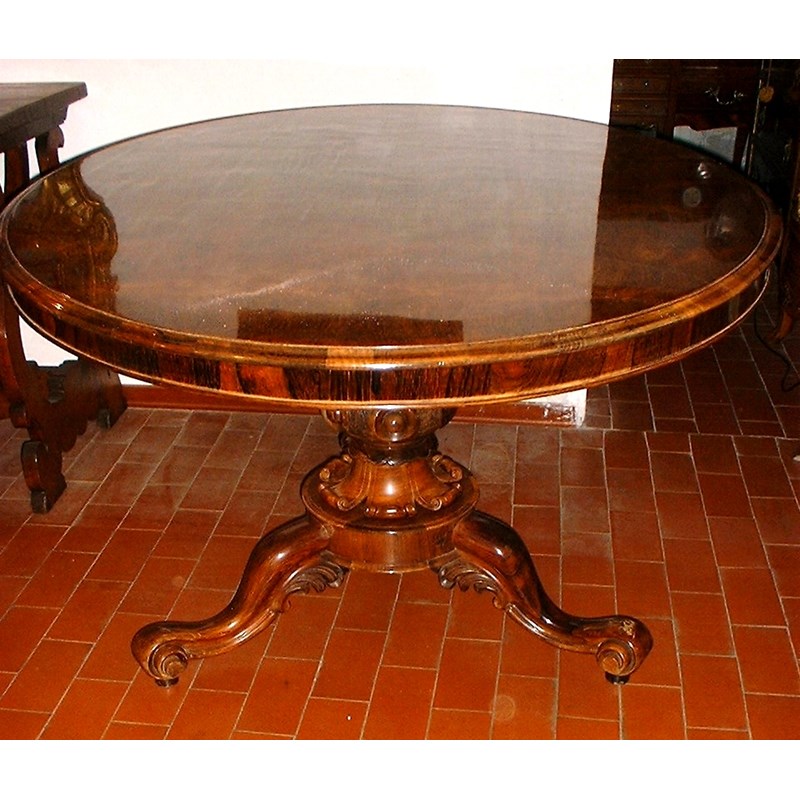 Tavolo ovale in palissandro XIX° secolo.