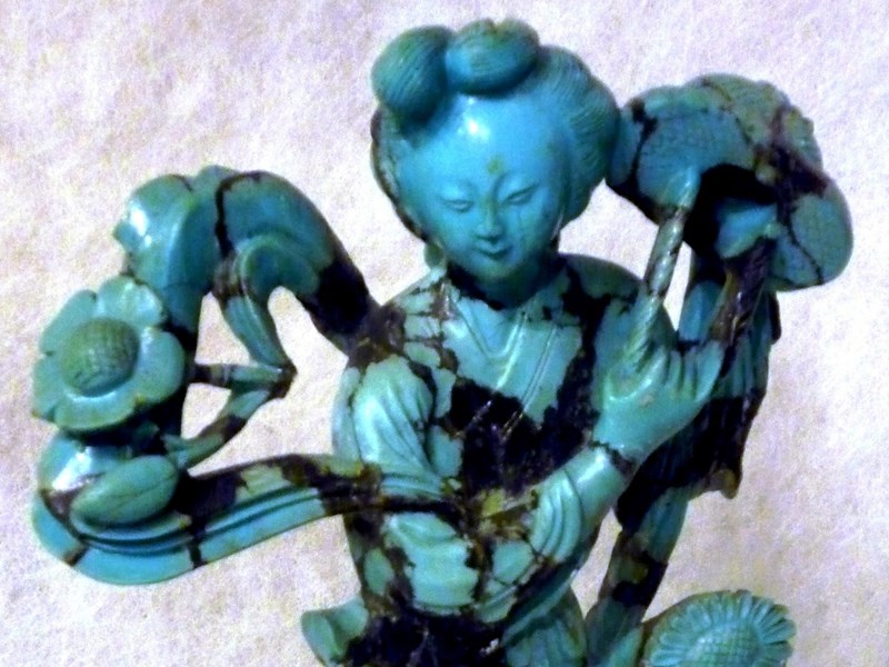 ANTICA STATUETTA CINESE IN TURCHESE