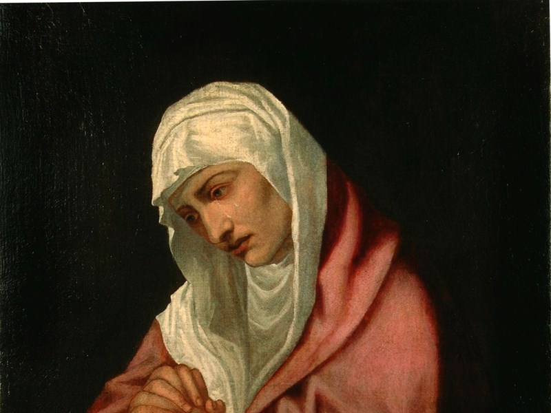 Sustris: dipinto ad olio su tela 'La Madonna Addolorata'