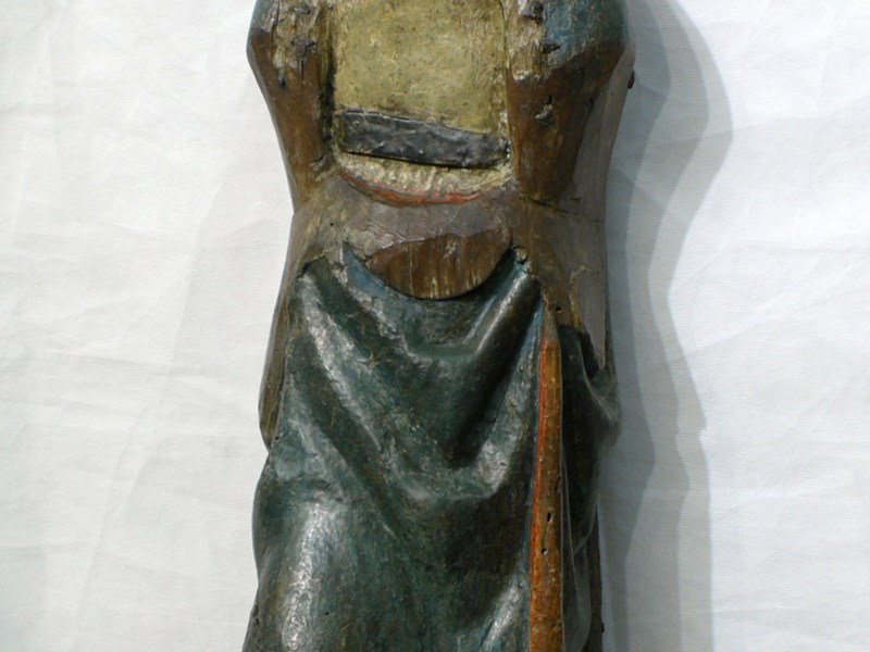 ANTICO MANICHINO TOSCANO XV SECOLO IN LEGNO DIPINTO