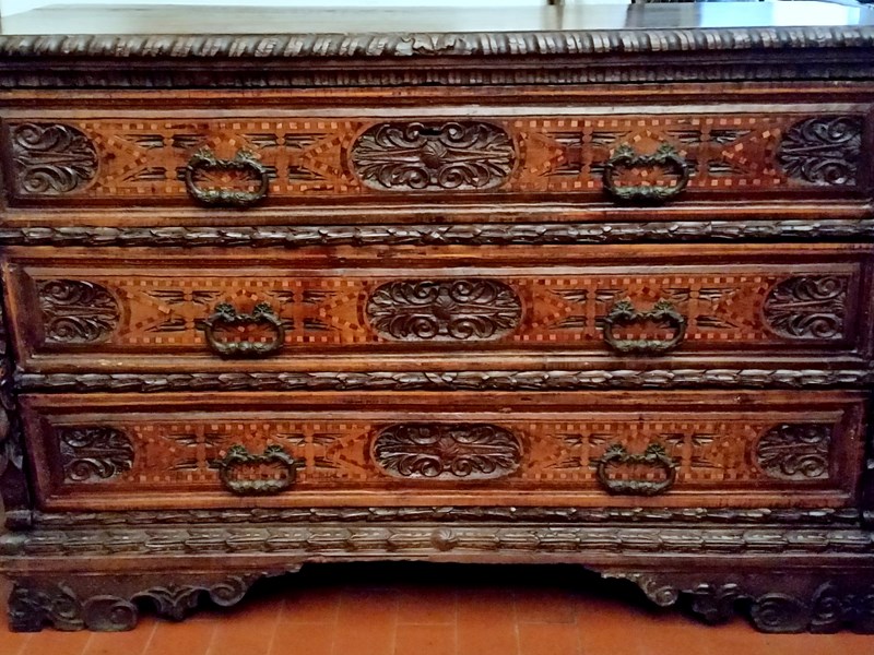 CANTERANO LOMBARDO  'A BAMBOCCI'  IN LEGNO INTAGLIATO XVI° SECOLO