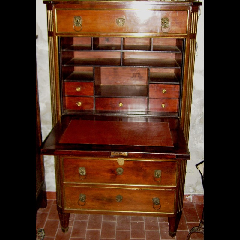 SECRETAIRE L XVI IN LEGNO DI MOGANO