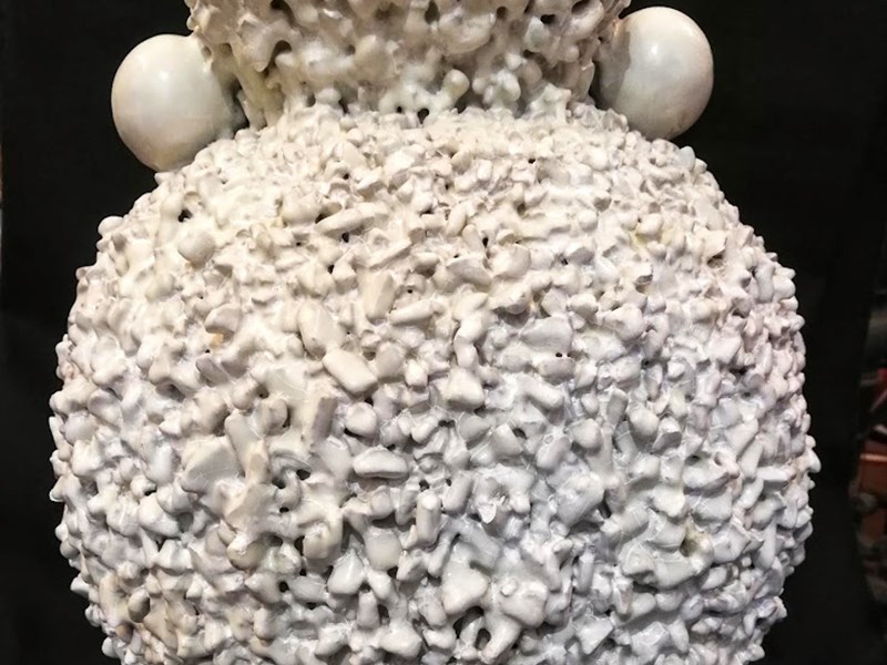 RARO VASO FUTURISTA DERUTA IN CERAMICA BIANCA