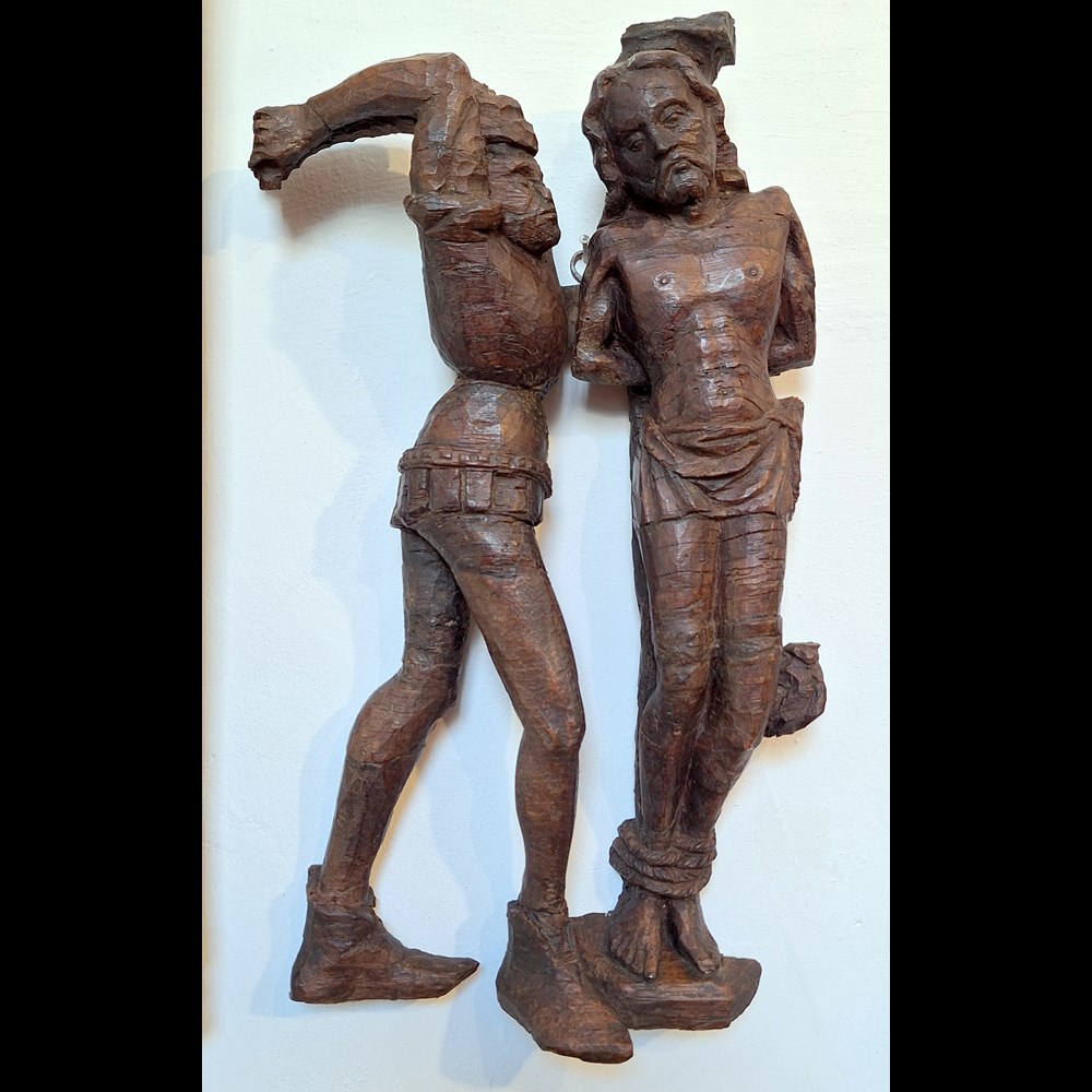 Gruppo gotico  in legno  scolpito 