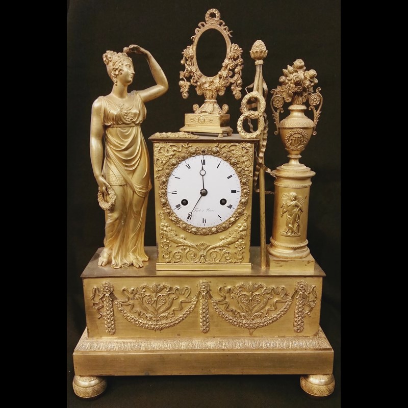 Orologio da tavolo in bronzo dorato 'Parigina'