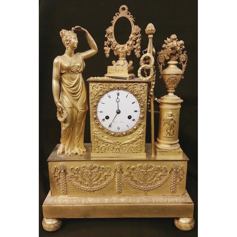 Orologio da tavolo in bronzo dorato 'Parigina'