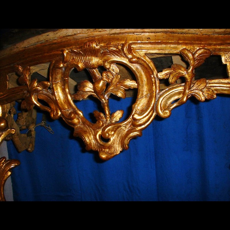 Consolle L. XV in legno dorato