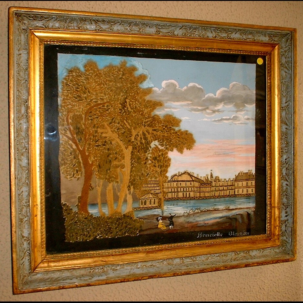 Dipinto paesaggio a tempera