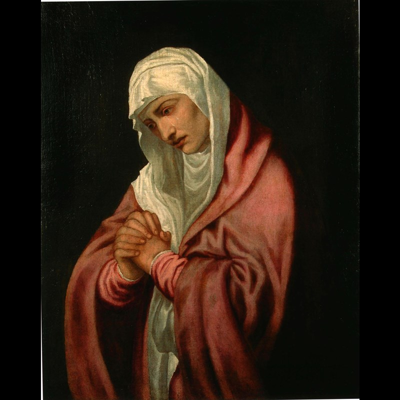 Sustris: dipinto ad olio su tela 'La Madonna Addolorata'
