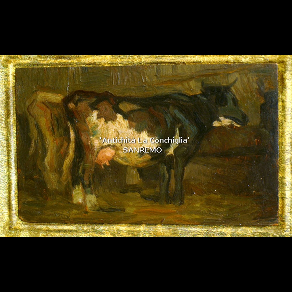 DIPINTO SU TAVOLETTA RUGGERO PANERAI 'MUCCHE'