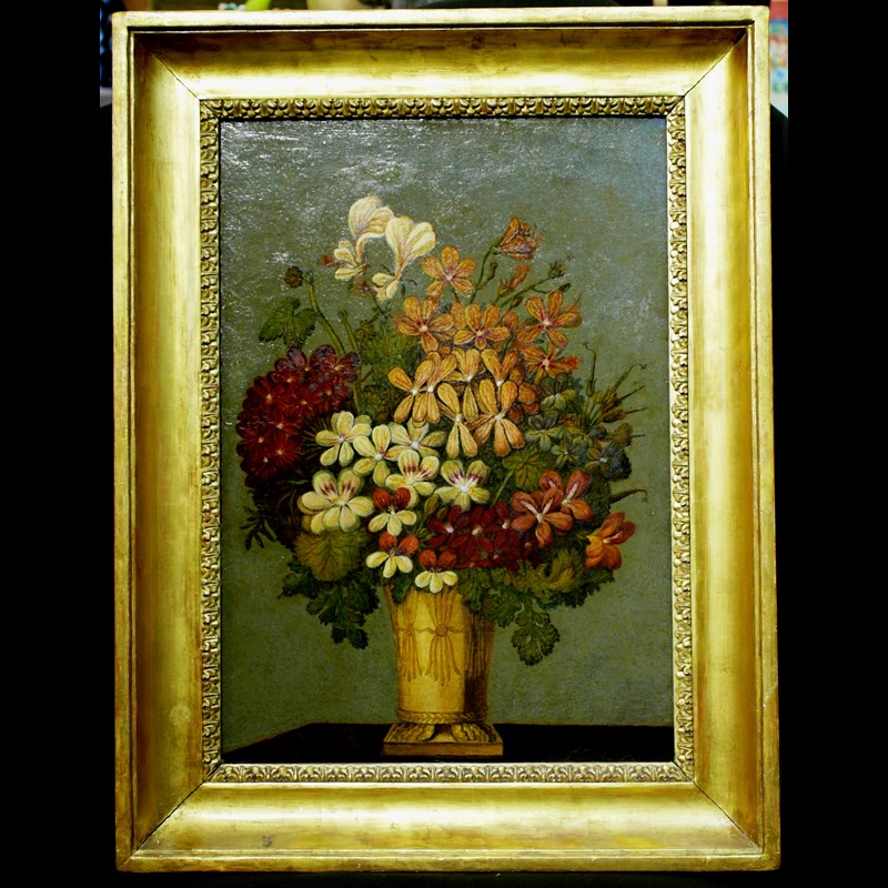 DIPINTO NEOCLASSICO  AD OLIO 'FIORI'