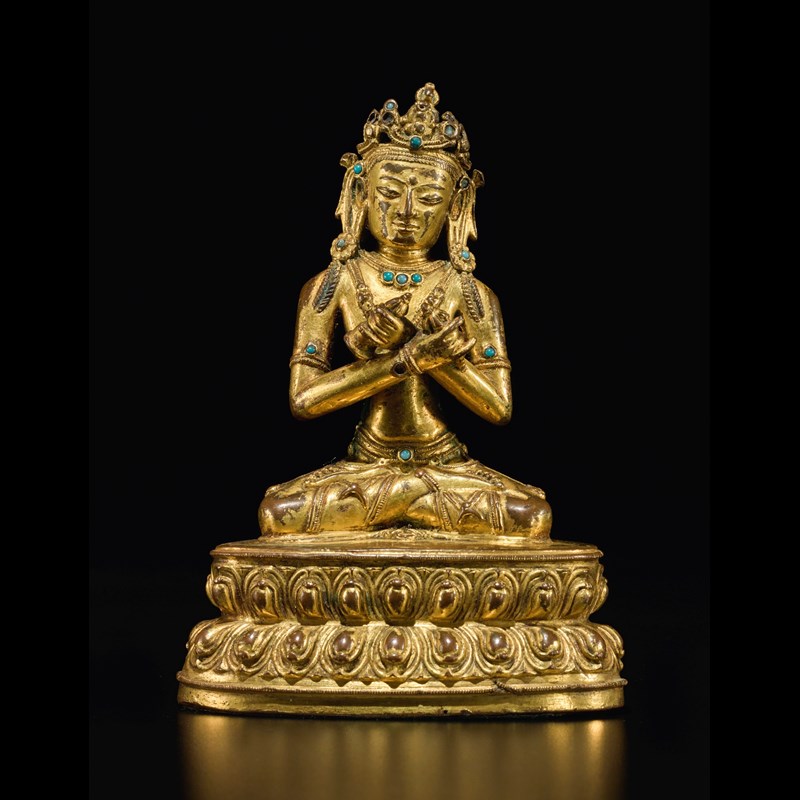 Extremely rare Shadakshari Lokeshvara.  China - Tibet, Yuan dynasty, 13th / 14th century