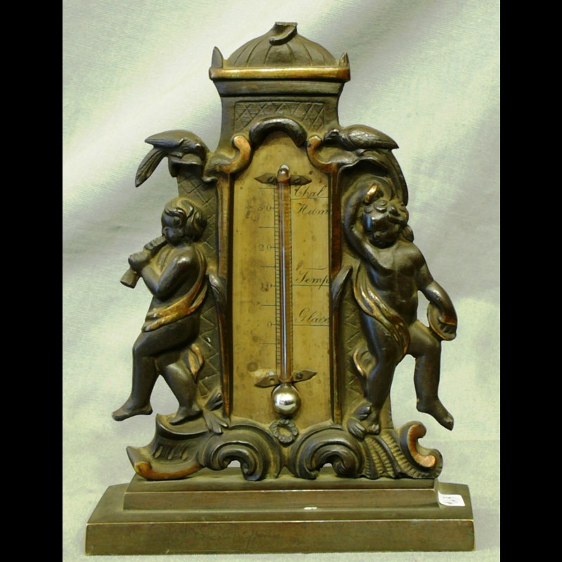 Termometro in bronzo scolpito