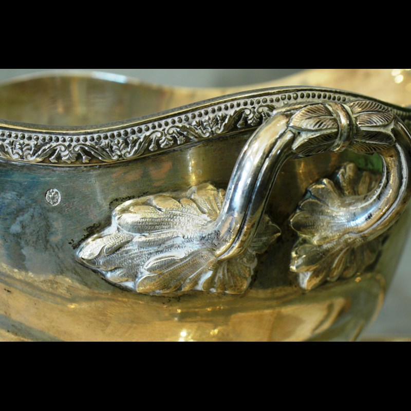 RARA COPPIA DI SALSIERE IN ARGENTO XIX SECOLO