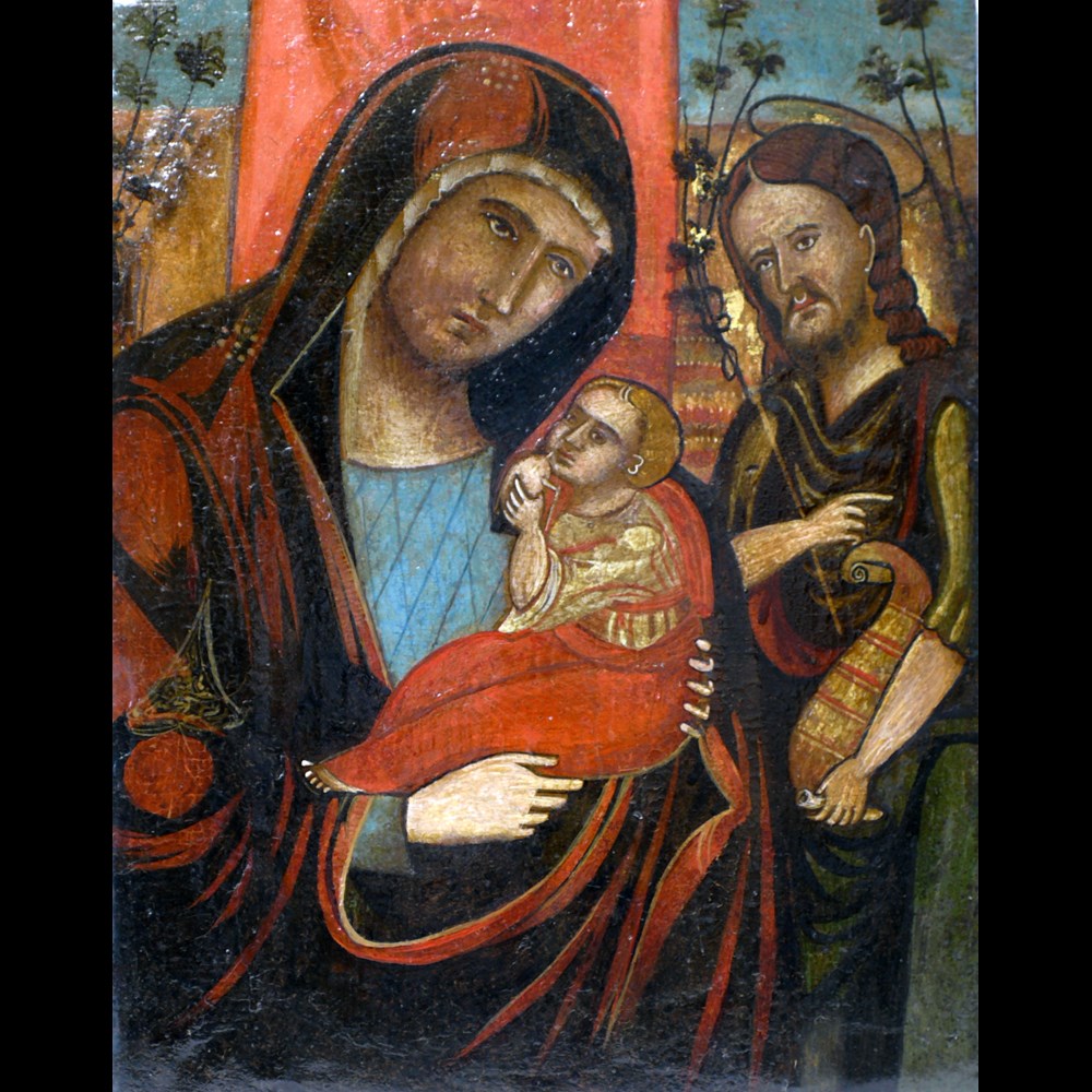 ANTICA ICONA VENETO- CRETESE 'LA SACRA FAMIGLIA'