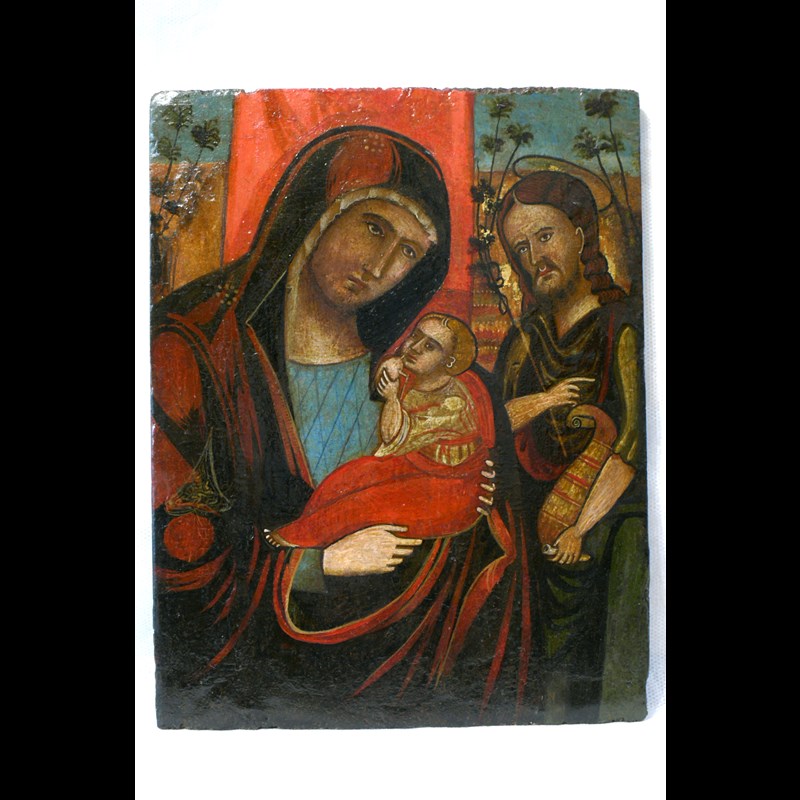 ANTICA ICONA VENETO- CRETESE 'LA SACRA FAMIGLIA'