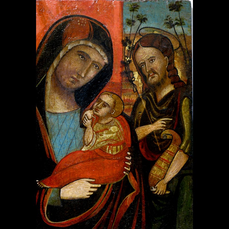 ANTICA ICONA VENETO- CRETESE 'LA SACRA FAMIGLIA'