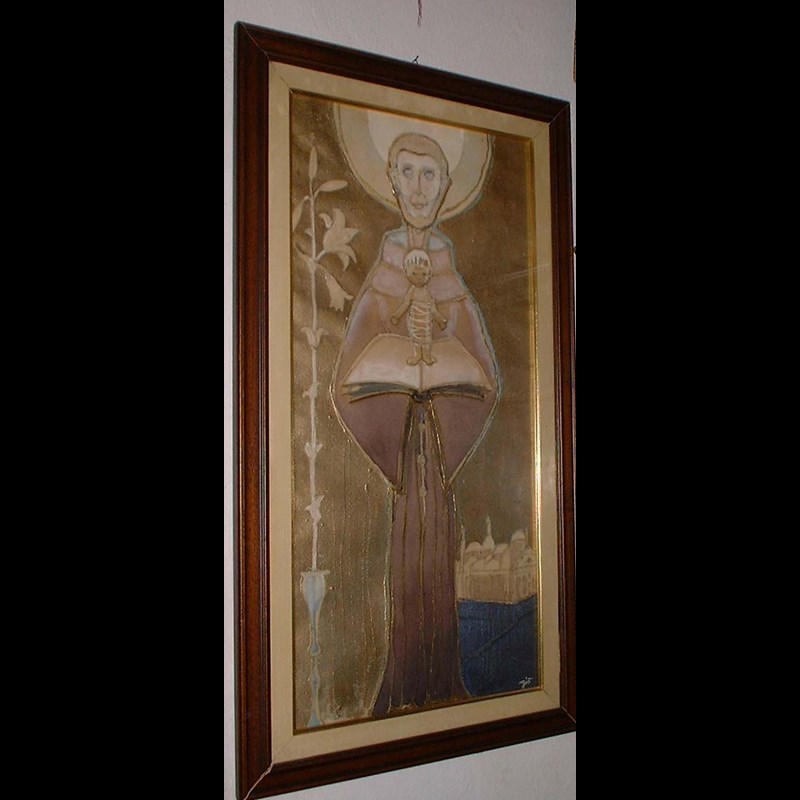 BOZZETTO AD OLIO SU TELA ATTRIBUITO A  GIO' PONTI